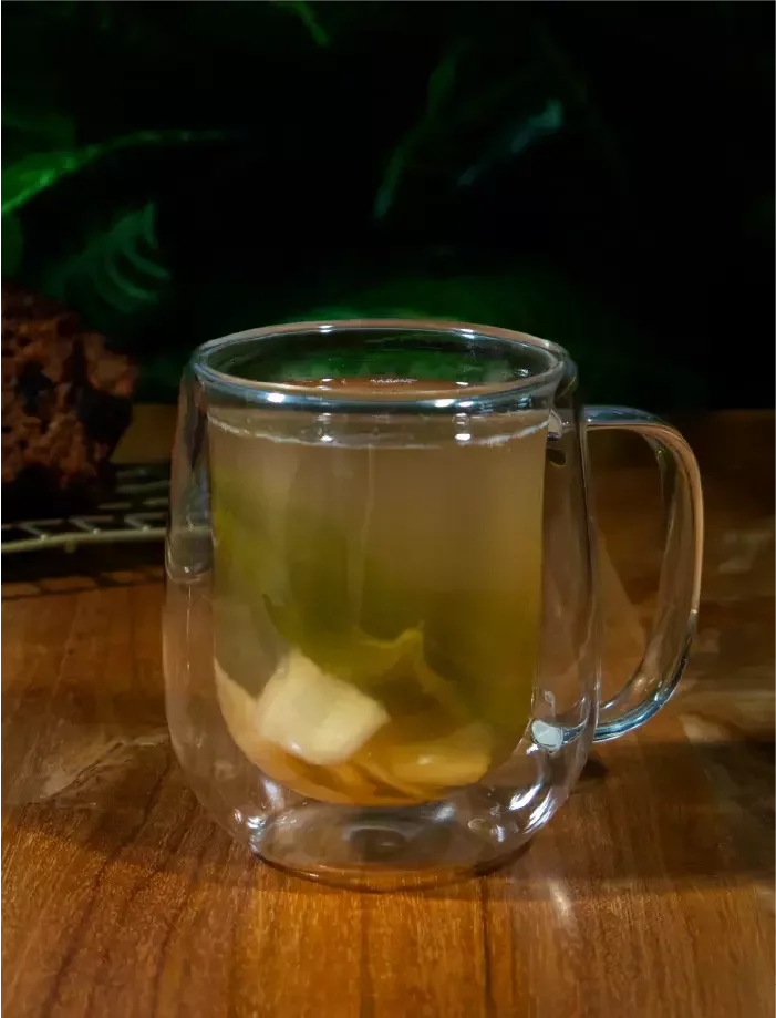 Té verde con albahaca y jengibre