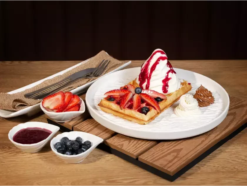 Waffle de frutos rojos